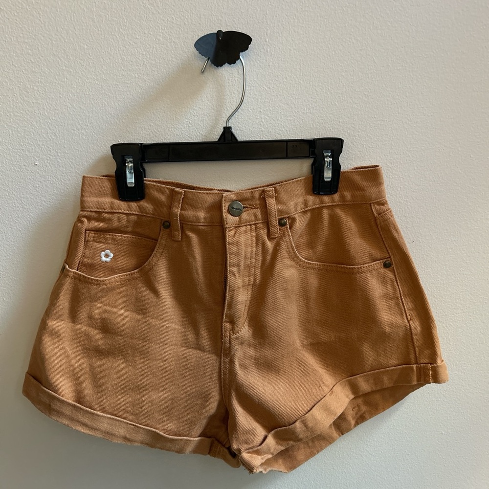 Afends Women's Tan/Caramel High-Waisted Jean Shorts